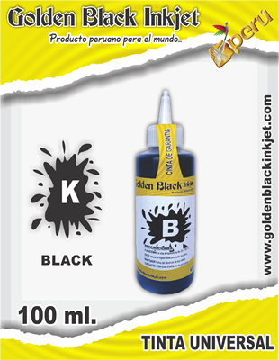 Aplicador 100ml de Tinta BLACK para Sistema Continuo HP, Canon, Brother